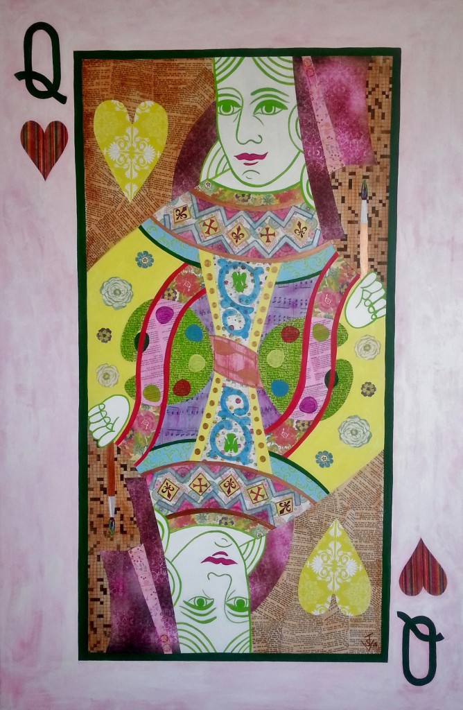 Queen of Hearts, Mixed Media, 80 cm x 120 cm