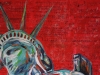 Detail, The Truth About Lady Liberty, 2015 Mixed Media on Canvas, 80 cm x 120 cm, Available